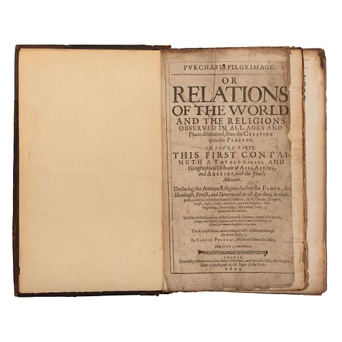 Purchas, Samuel. Purchas his Pilgrimage. Or Relations of the World and the Religions... London: William Stans... 1614.