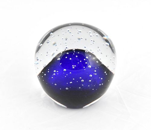 BLUE PAPERWEIGHT by E. Roman