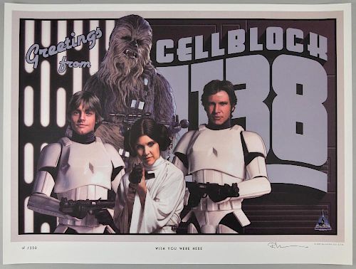Star Wars - Wish You Were Here, signed limited edition Artist proof by the artist Russell Walks, AP/250, 2007, rolled, 18 x 2