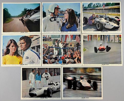 Grand Prix (1966) 8 British Front of House cards, 10 x 8 inches (8)