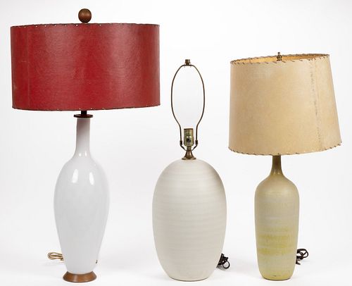 ASSORTED MID-CENTURY MODERN TABLE LAMPS, LOT OF THREE