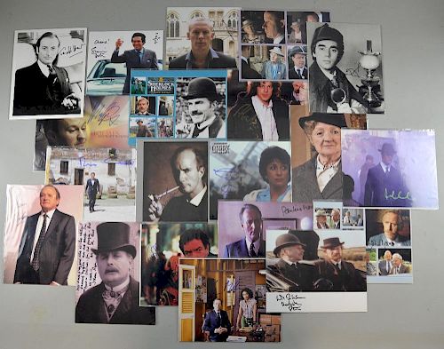 Television Memorabilia: 20 autographs relating to TV detective series, including; Simon Dutton, David Burke, Laurence Fox, Ma
