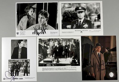 Hollywood Actor Autographs: 5 signed publicity photographs, signatures including; Dustin Hoffman, Kevin Spacey, John Travolta