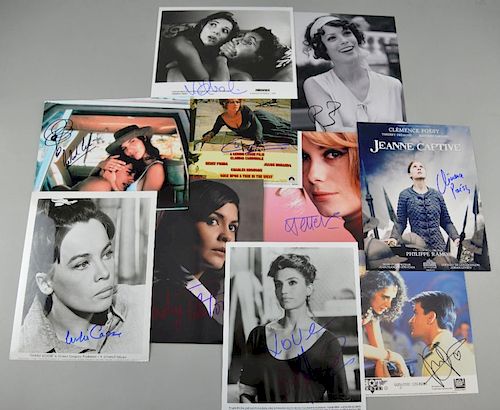 European Actress Autographs: 10 signed publicity photographs, signatures including; Catherine Deneuve, Leslie Caron, Claudia 