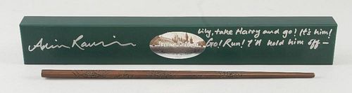 Harry Potter - Noble Collection boxed wand signed by Adrian Rawlins who played James Potter in the films, 2.5 x 17.5 inches.P