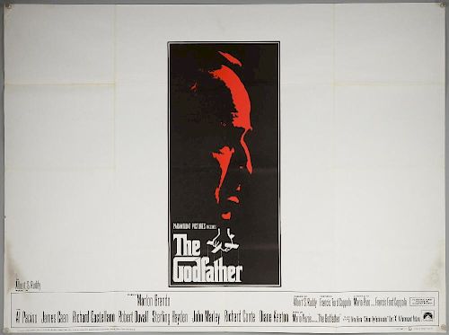 The Godfather (1971) British Quad film poster, starring Marlon Brando, Paramount, folded, 30 x 40 inches