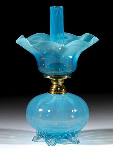 PANEL-OPTIC OPALESCENT ART GLASS MINIATURE LAMP
