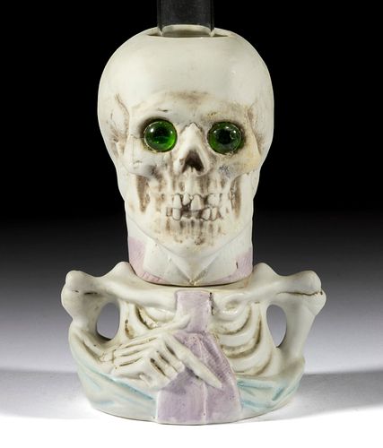 BISQUE FIGURAL SKELETON - SMALL SIZE MINIATURE LAMP