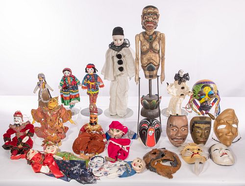 Ethnographic Doll, Puppet and Mask Assortment