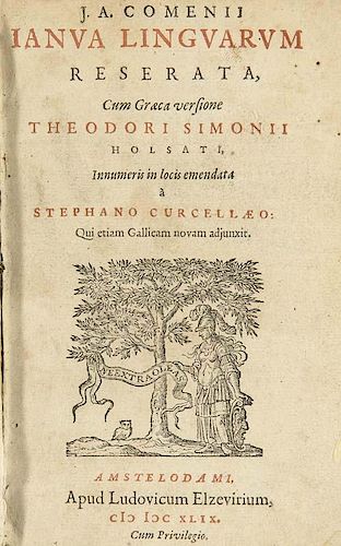 Comenius, Johann AmosIanua linguarum reserata, Cum Graeca versione Th. Simonii Holsati, Innumeris in locis emendata a St. Cu