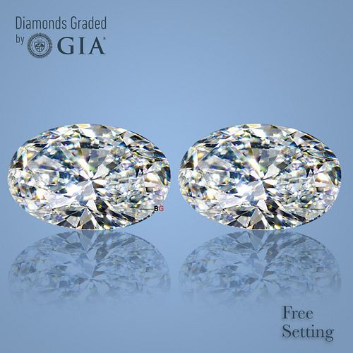 5.02 carat diamond pair, Oval cut Diamonds GIA Graded 1) 2.51 ct, Color E, VS1 2) 2.51 ct, Color D, VS2. Appraised Value: $200,400 