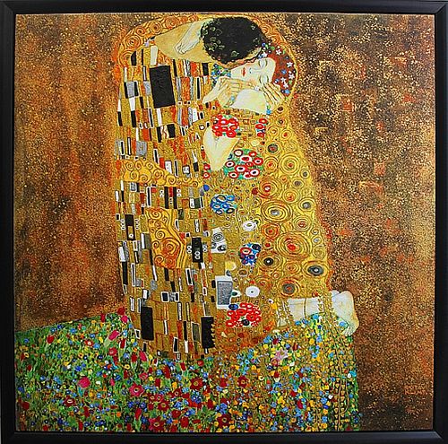 The Kiss After Gustav Klimt. Image size 32x32. on Canvas