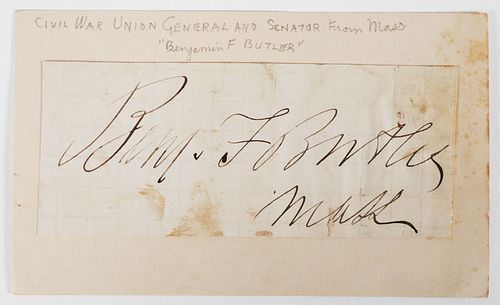 CIVIL WAR General Benjamin Butler Autograph