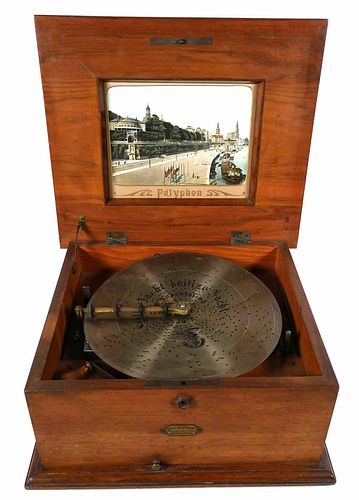 Wooden Polyphon Disc Music Box