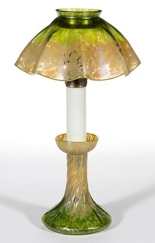 LOETZ PHANOMEN TRICOLOR ART GLASS MINIATURE CANDLE LAMP