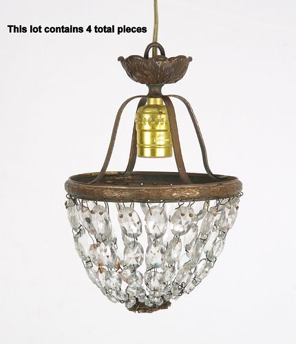 Four Neoclassical Style Beaded Glass Fixtures