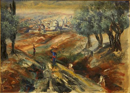 Moshe Matusovski (Polish/Israeli,1908-1958) - Oil
