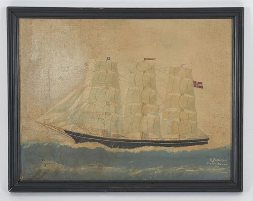 Folk Art Ship Painting, Staten Island
