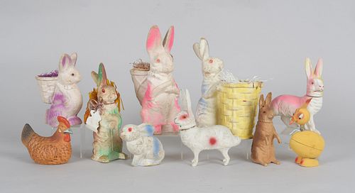 A Group of Papier Mache Candy Containers