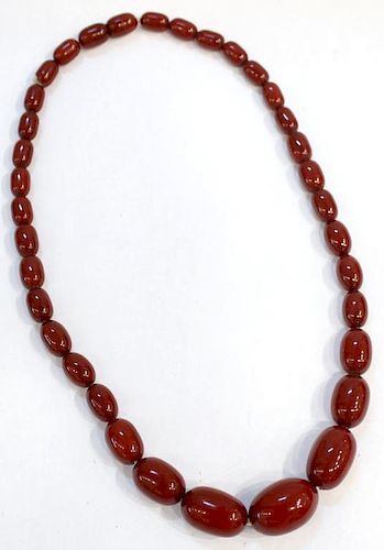 Vintage Bakelite "Cherry Amber" Beaded Necklace