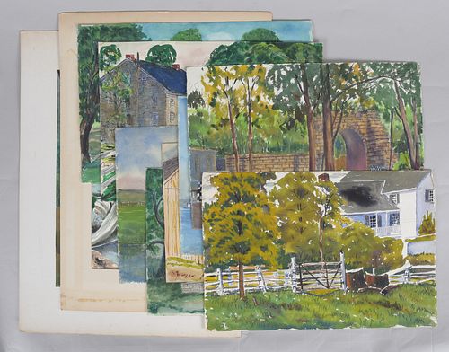 Nine Watercolor Landscapes, Floyd Hackman