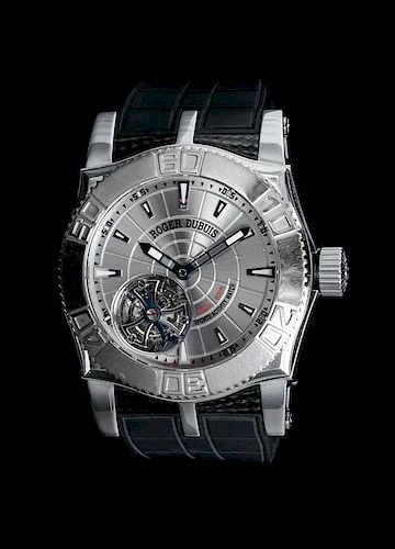 A Stainless Steel "Just For Friends" Easy Diver Flying Tourbillon Wristwatch, Roger Dubuis,