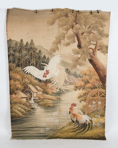 A Large Japanese Needlework Tapestry