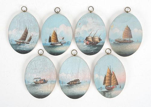 A Group of Small Chinese Export Paintings