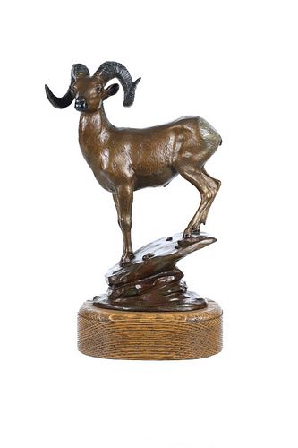 Ray Renfroe (1918 -) Big Horn Sheep Bronze c. 1968