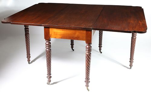 American Mahogany Gate-Leg Dining Table , 19th Century