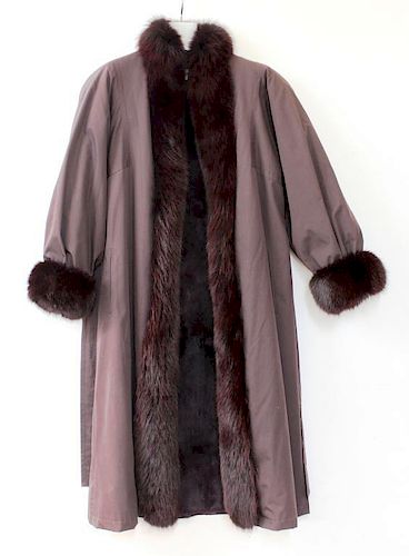 Charles Romain Vintage Fox & Rabbit Fur-Lined Coat