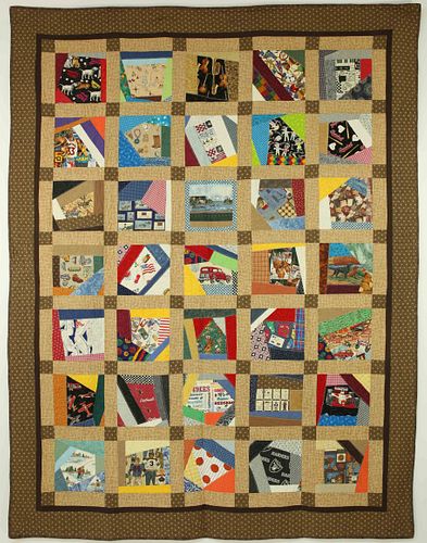 Pair of 1977 Folk Art Patchwork Quilts