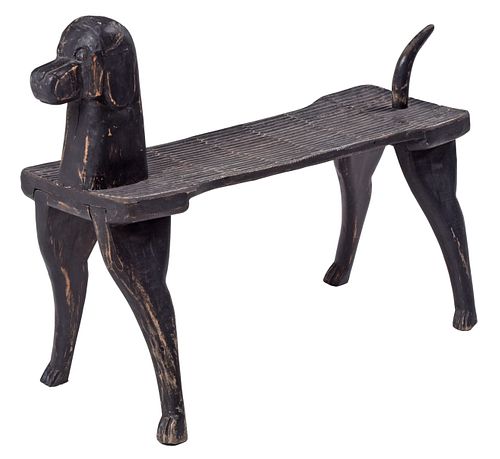 Folk Art Dog Bench