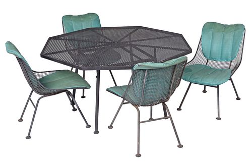 Russell Woodard Sculptura Dining Set With Four Chairs