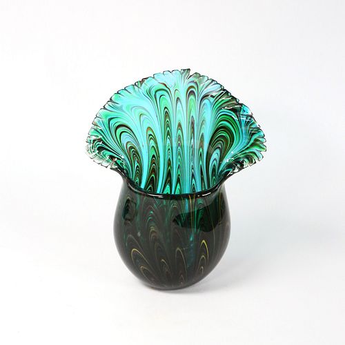 VENETIAN FLUTED GLASS VASE by Unknown