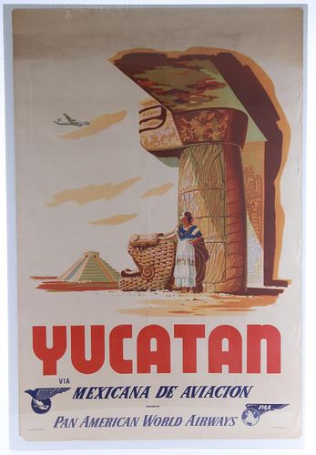 Pan American World Airways Yucatan Poster