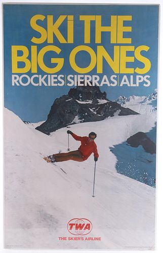 Ski The Big Ones TWA The Skier's Airlines Poster