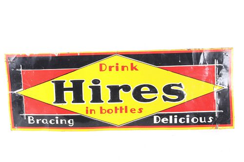 "Drink Hires In Bottles Bracing Delicious" Sign