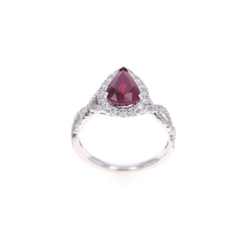 Burmese Ruby & VS1 Diamond Platinum Ring