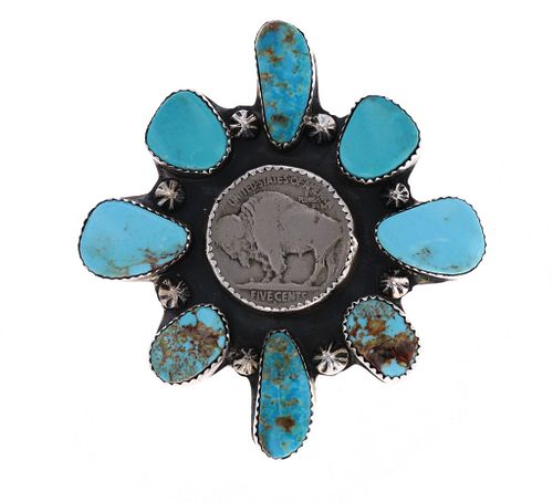 Navajo Vera Tsosie Sterling Silver Turquoise Ring