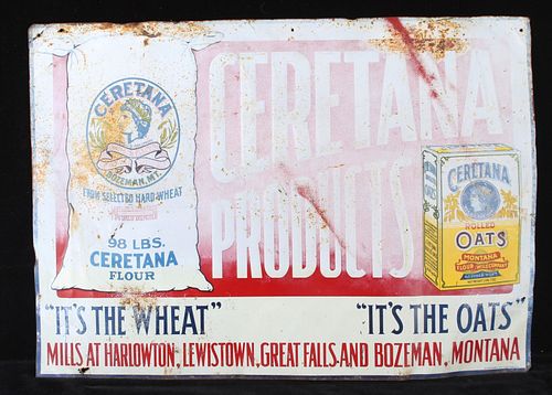 Original Ceretana Products Embossed Metal Sign