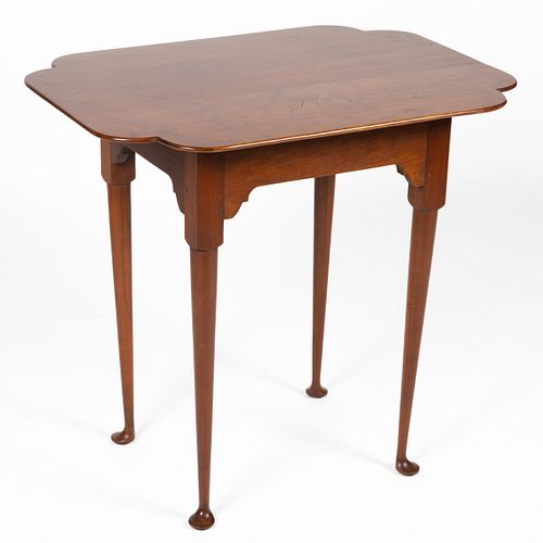 ELDRED WHEELER QUEEN ANNE -STYLE TIGER MAPLE TEA TABLE