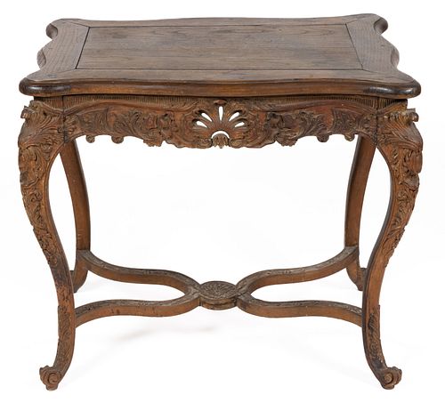 FRENCH LOUIS XV CARVED FRUITWOOD CENTER TABLE