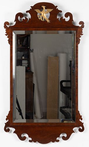 CHIPPENDALE-STYLE LOOKING GLASS / WALL MIRROR