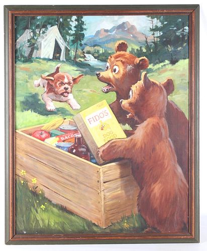 Original Bears Pillaging The Camp Site Painting