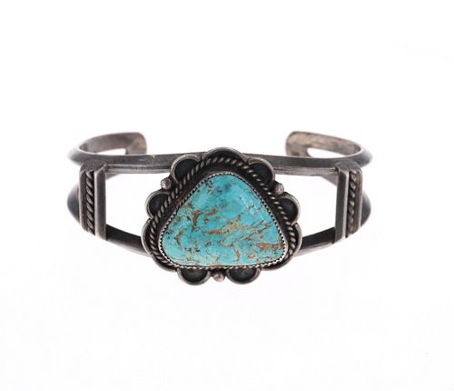Navajo Shirley Lee Turquoise Sterling Bracelet