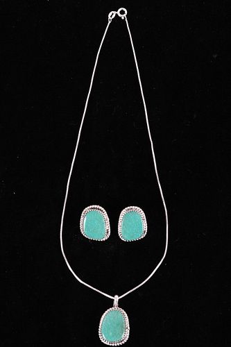 Navajo Jennifer Begay Turquoise Necklace/Earrings