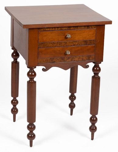 NEW YORK CLASSICAL CHERRY AND MAHOGANY STAND TABLE