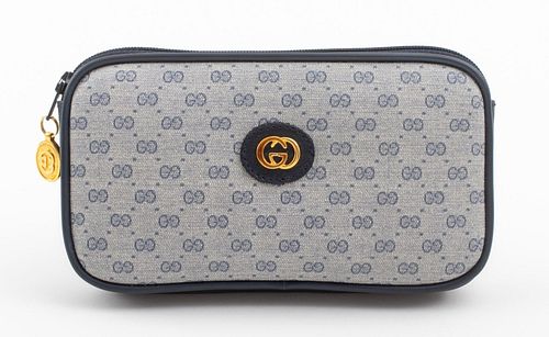 Vintage Gucci Navy Blue Clutch or Cosmetic Bag