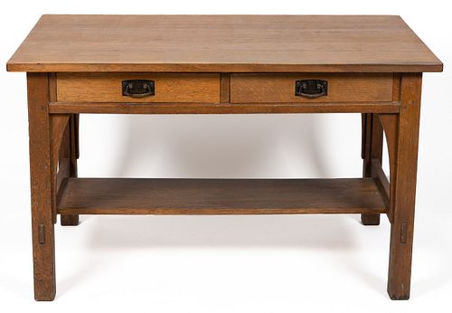 AMERICAN ARTS & CRAFTS / MISSION OAK DESK / LIBRARY TABLE